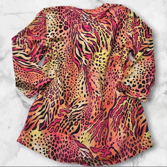 Westbound Animal Print Below-Elbow Women's Top Blouse Shirt Size Medium (M) C71 - Picture 4 of 8